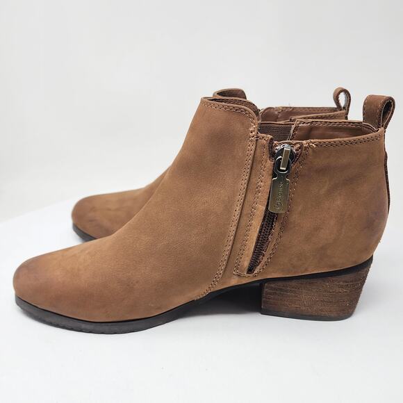 Blondo Victory Bootie Women 7.5M Brown Nubuck Leather Ankle Side Zip Waterproof - Picture 7 of 11